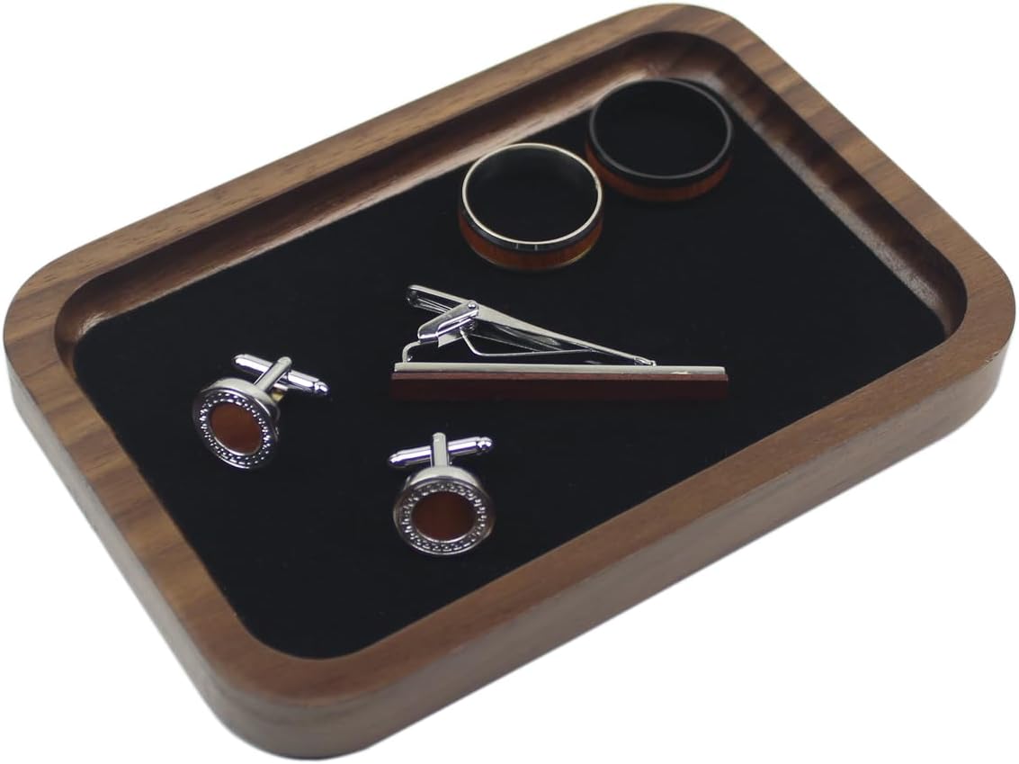 Bandeja madera nogal 6.1" para exhibir joyas