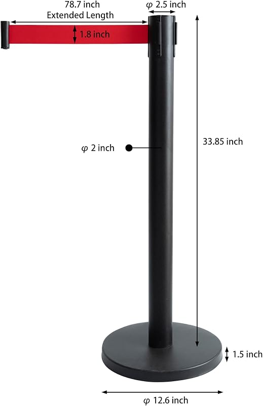 Barreras cuerda acero negro 6.5pulg divisores interiores
