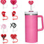 8 Tapas Paja San Valentín 0.4pulg para Taza 30-40oz con Asa