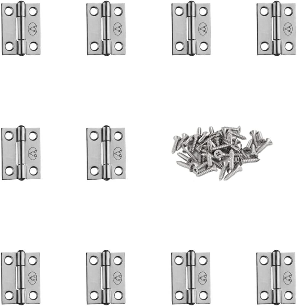 10 Bisagras Plegables Acero Inox 304 3/4pulg para Caja Joyería