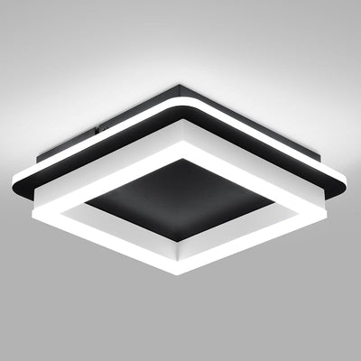Lámpara techo LED negra cuadrada acrílica pasillo cocina