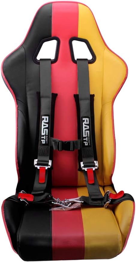 Set arnés 4 puntos almohadillas hombro resistentes negro