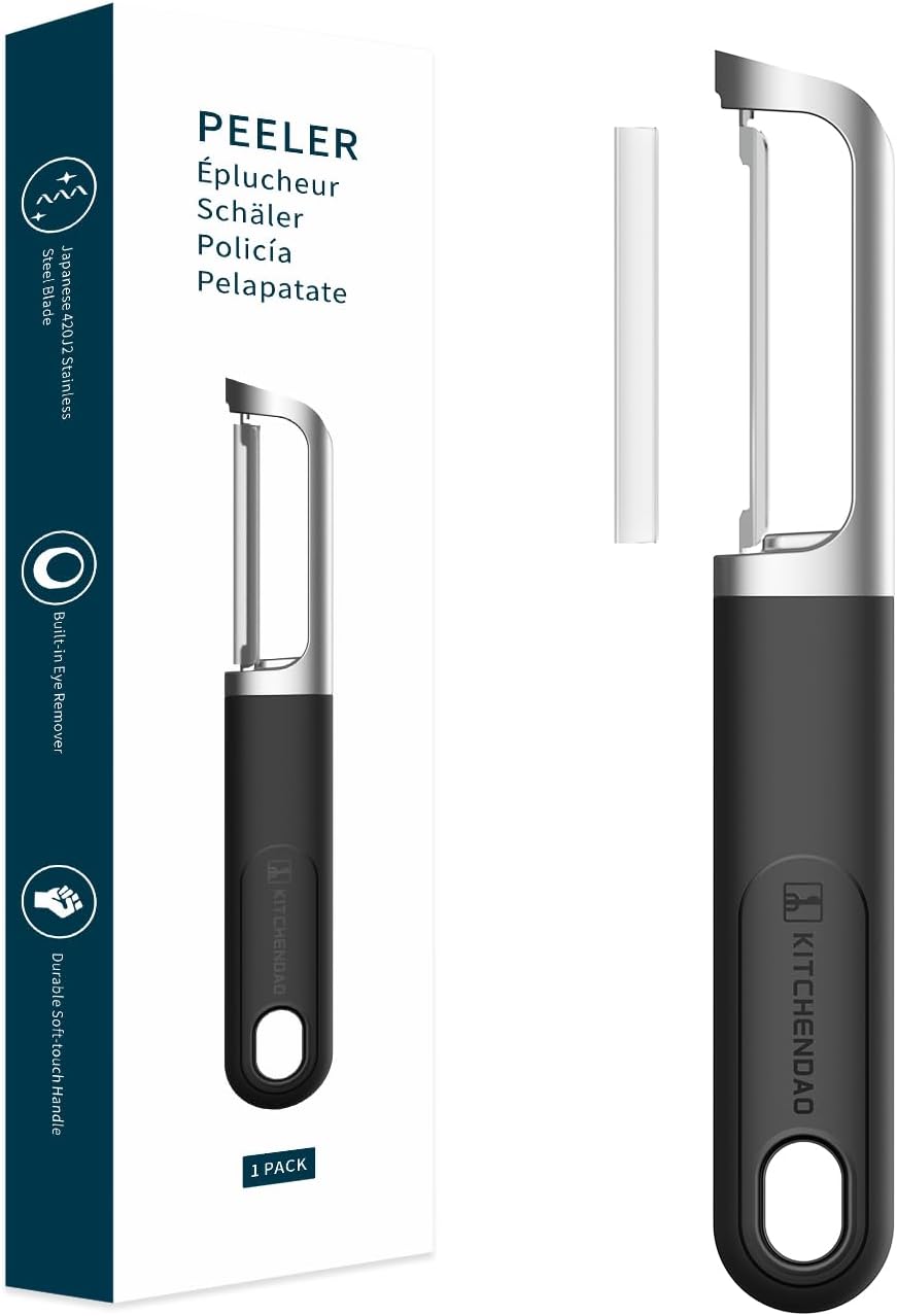 Pelador giratorio patatas acero inox 420J2 doble hoja negro