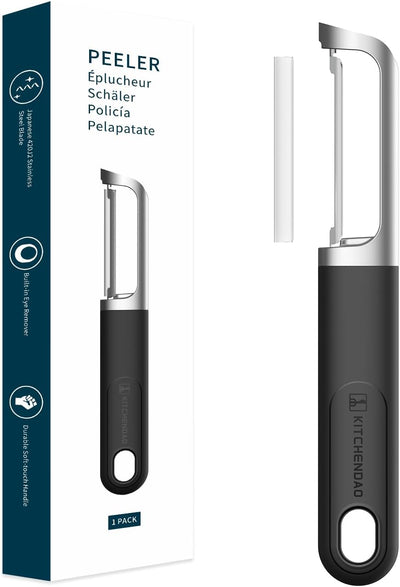 Pelador giratorio patatas acero inox 420J2 doble hoja negro
