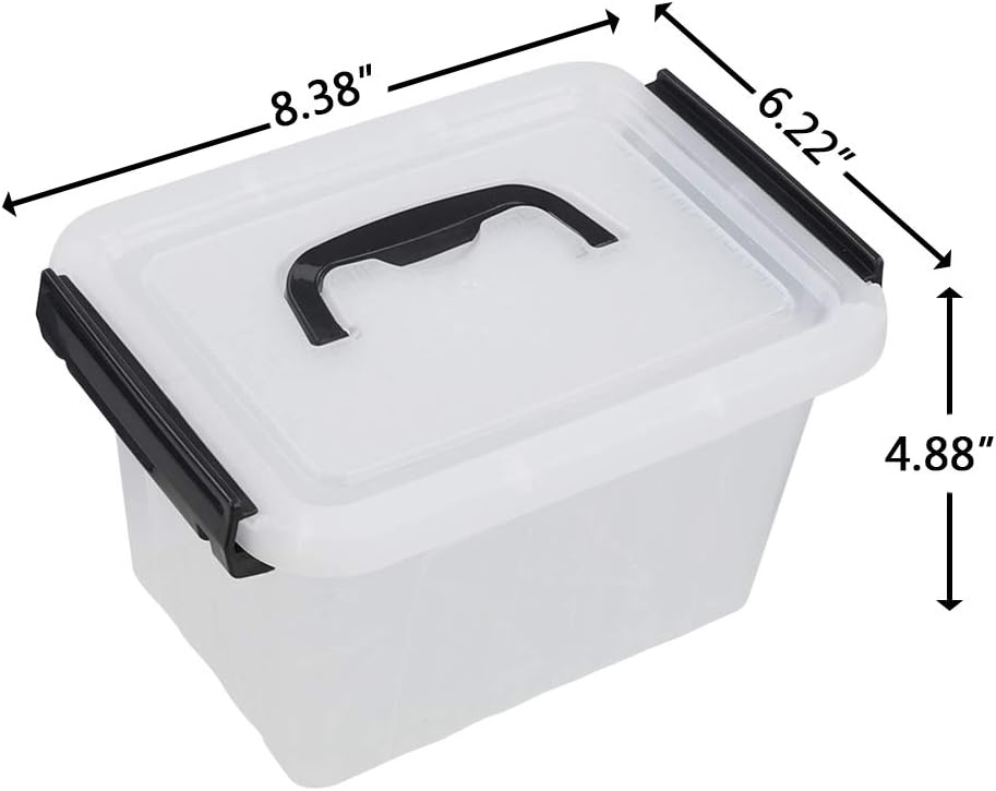 Caja plástico mango negro contenedores 6 pzas 3qt