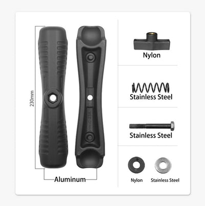 Brazo doble enchufe bola 1.5" aluminio comp RAM