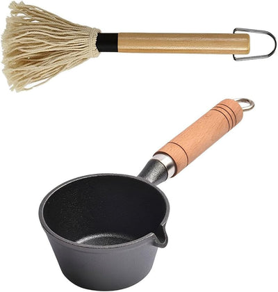 Set olla hierro fundido cepillo barbacoa con mango