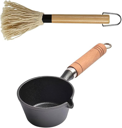 Set olla hierro fundido cepillo barbacoa con mango