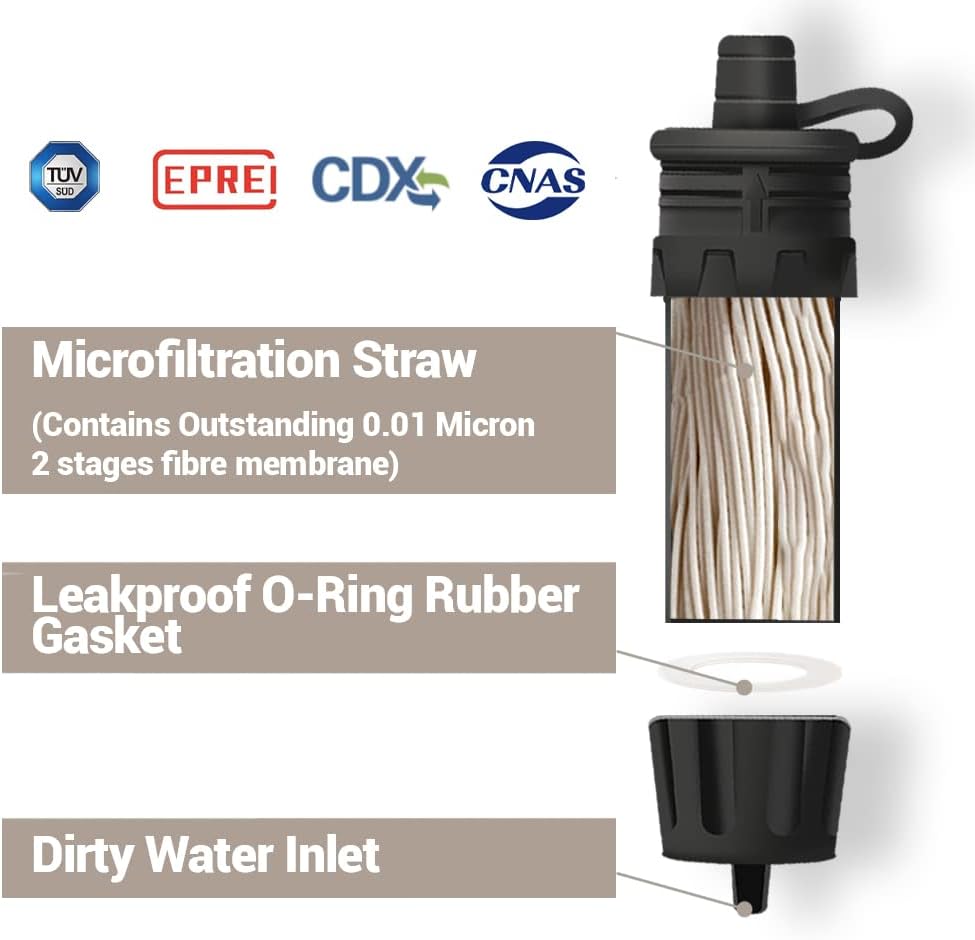 Filtro agua portátil para emergencias senderismo camping