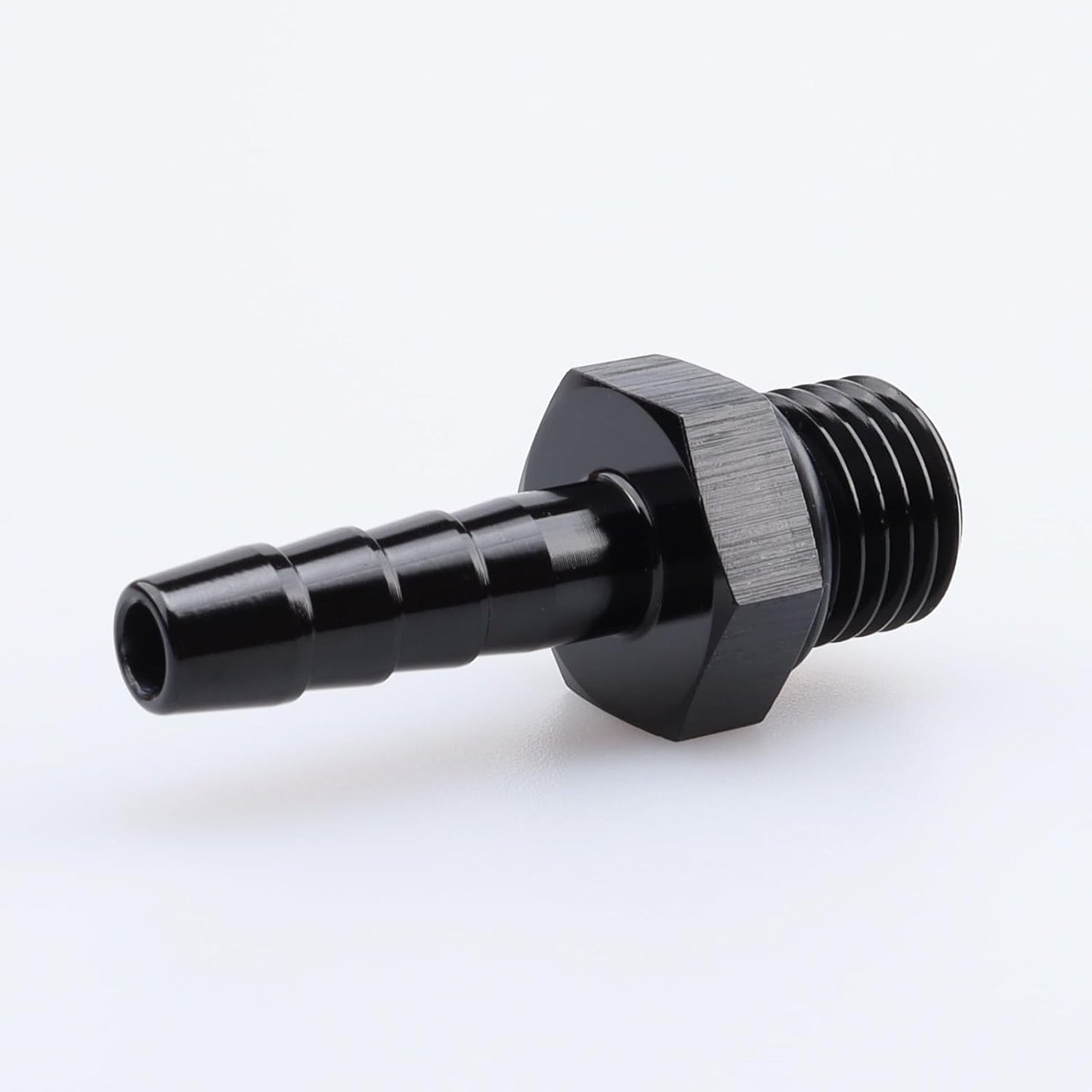 Adaptador manguera aluminio negro 4AN ORB a 1/4 barbado