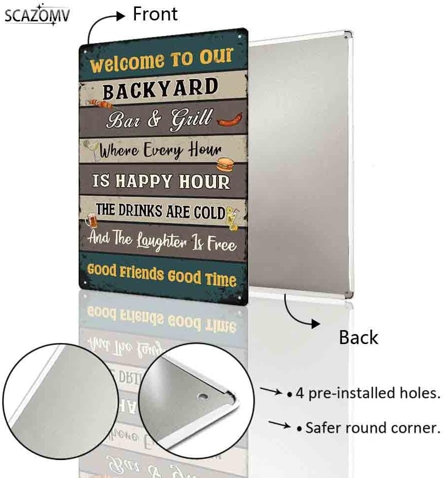 Letrero bar parrilla patio 12x8" decorativo