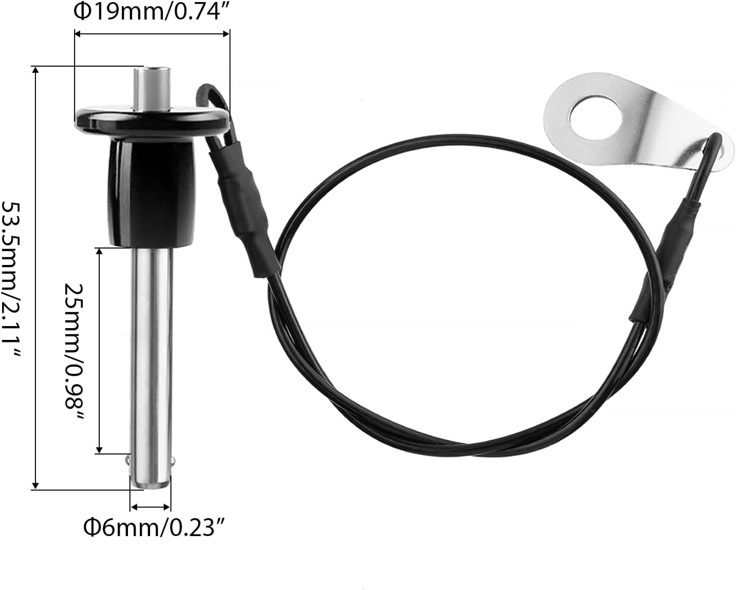2 Pzas Pasador Acero Inox 304 0.24pulg Botón Presión