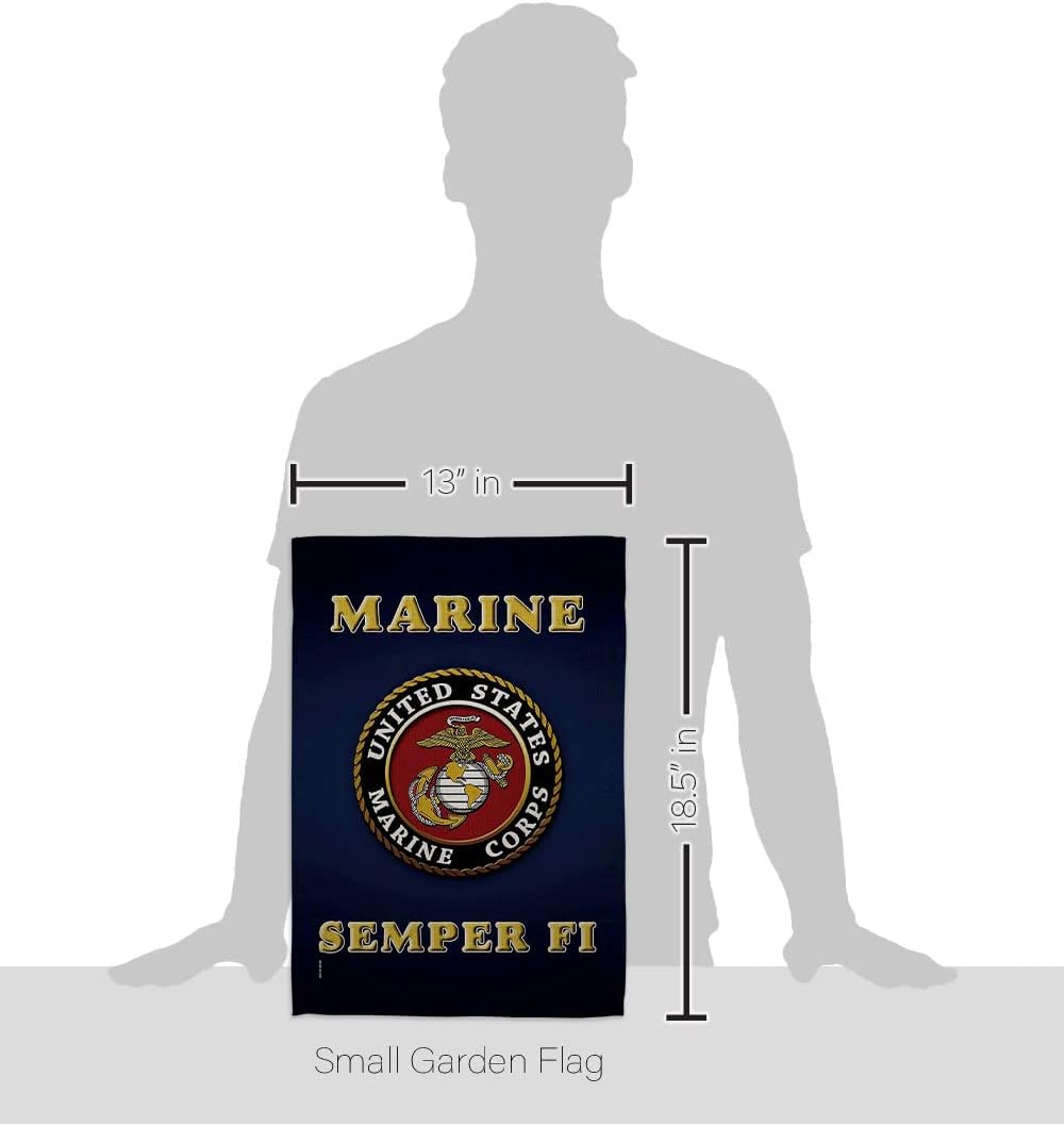 Bandera Semper Fi USMC doble cara 12x18" decoración jardín