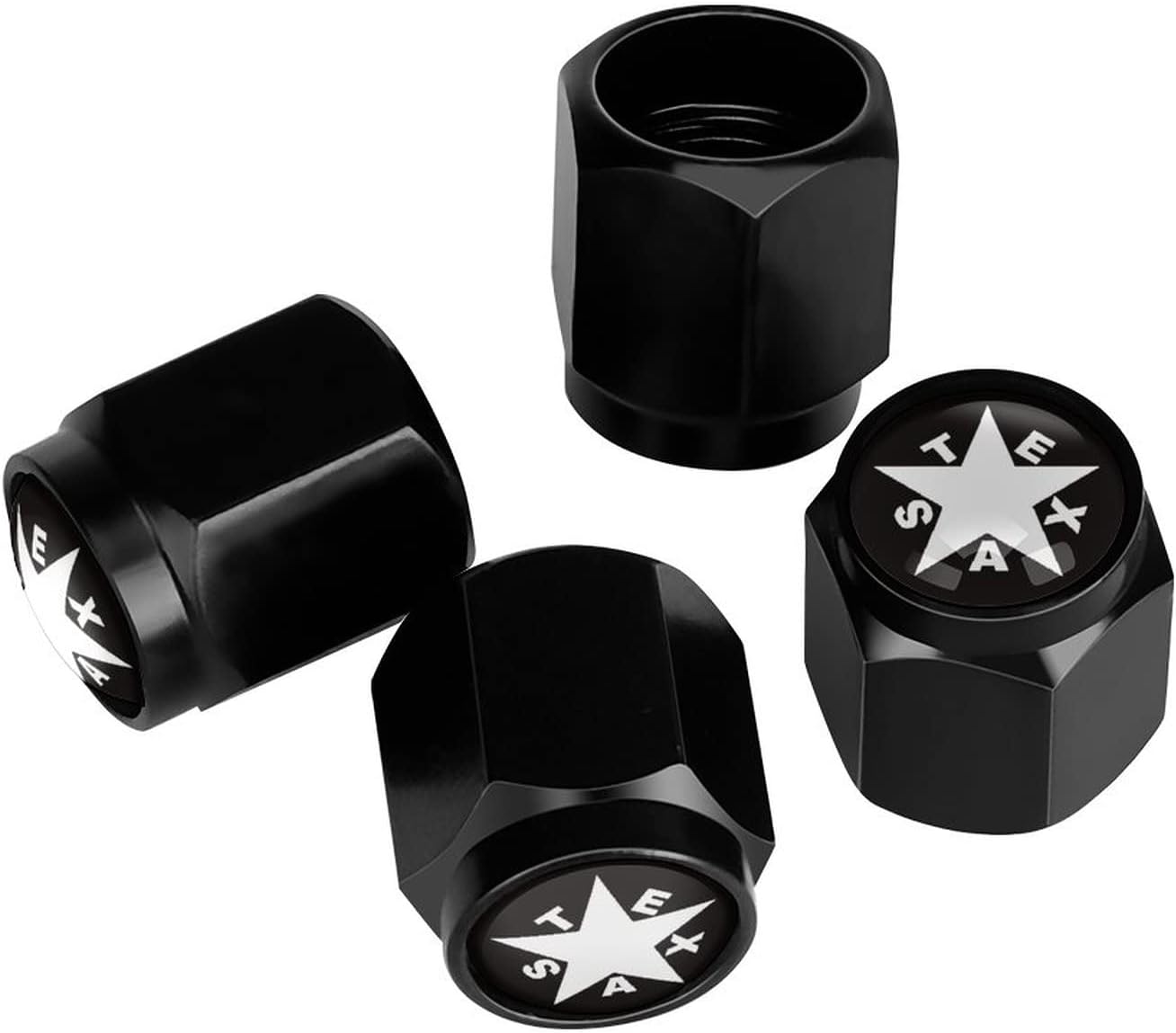 Tapas válvula neumático aluminio negro pack 4
