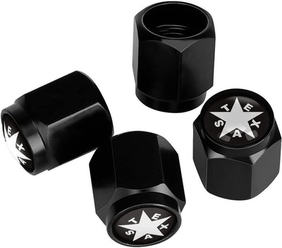 Tapas válvula neumático aluminio negro pack 4