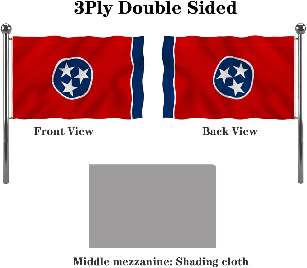 Banderas Tennessee 2x3ft doble cara 100% poliéster