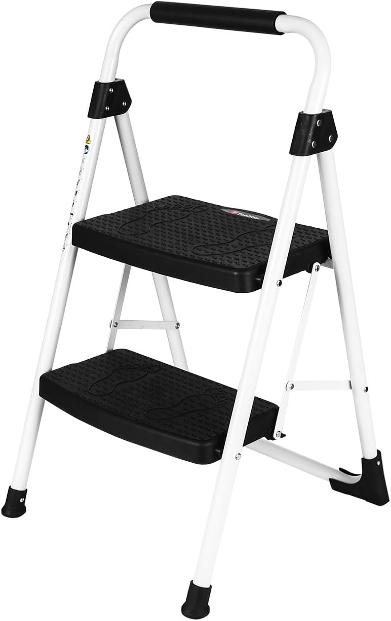 Escalera 2 escalones plegable acero 500lb antiderrap