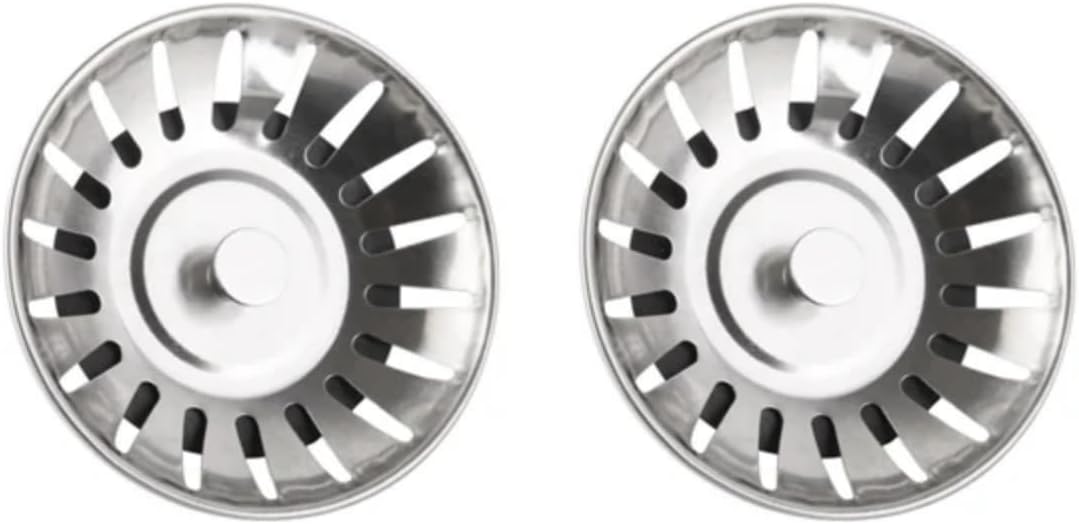 2 Tapones Universal Fregadero Acero Inox Grueso 3.150in