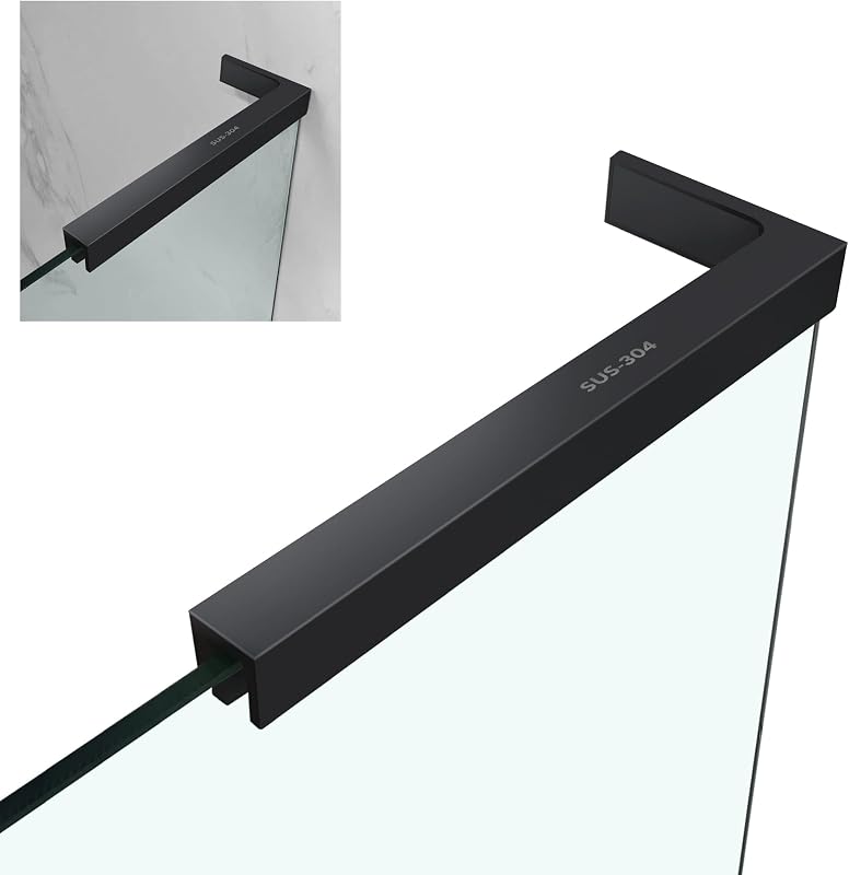 Soporte puerta ducha acero inox 9.45" negro mate