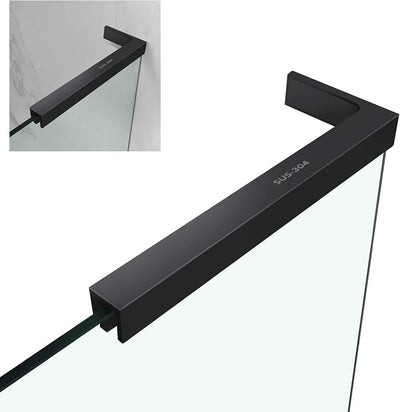 Soporte puerta ducha acero inox 9.45" negro mate
