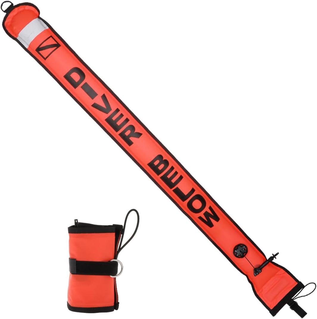 Tubo señal inflable 5ft con tira reflectante buceo