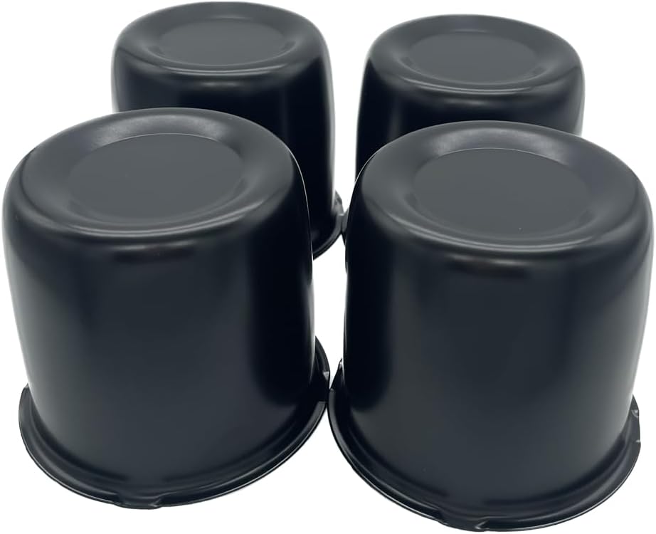 4 Tapas centrales 3.31" para remolque camión RV acero negro