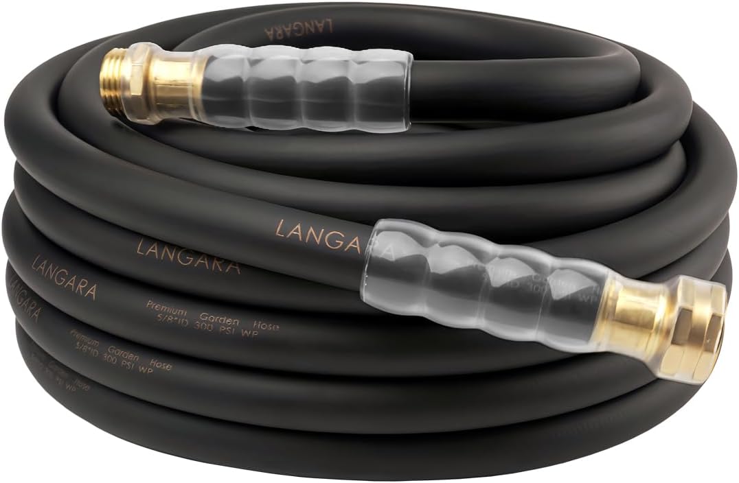 Manguera jardín 50ft 5/8pulg 300PSI goma híbrida mango giratorio