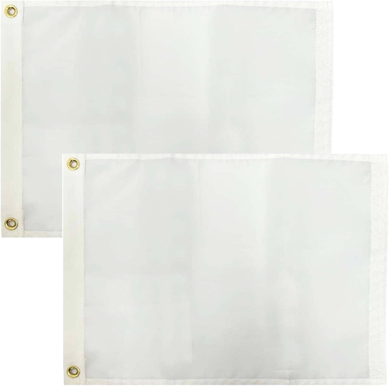 Bandera blanca poliéster 12x18" 2uds con ojales latón