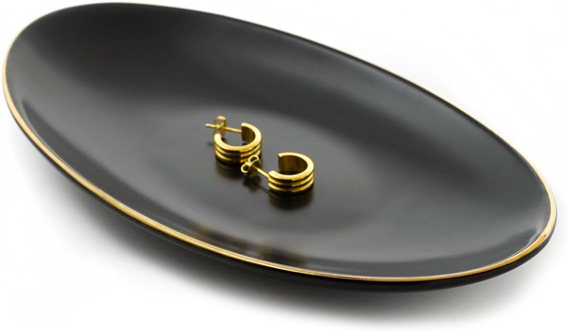 Tazón cerámica para llaves bandeja 7x4 negro