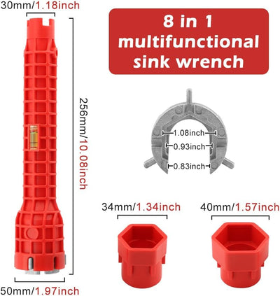 Llave de fregadero 14en1 para cocina baño inodoro rojo