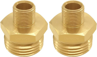 2 Adaptadores agua 3/4" GHT a 3/8" macho compresión latón