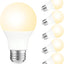 Bombillas LED A19 regulables 8W blanco suave 2700K pack 6