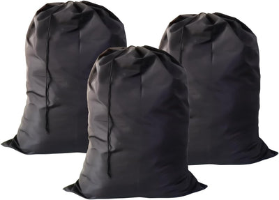 3 Pzas Bolsas Lavandería Viaje Cierre Cordón 30x40" Negro