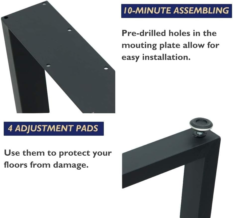 2 Pzas Patas Mesa Metal Triangular Industrial 28.3ft