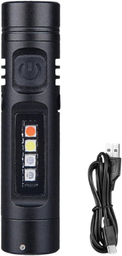 Linterna recargable aluminio 8 modos EDC con base magnética