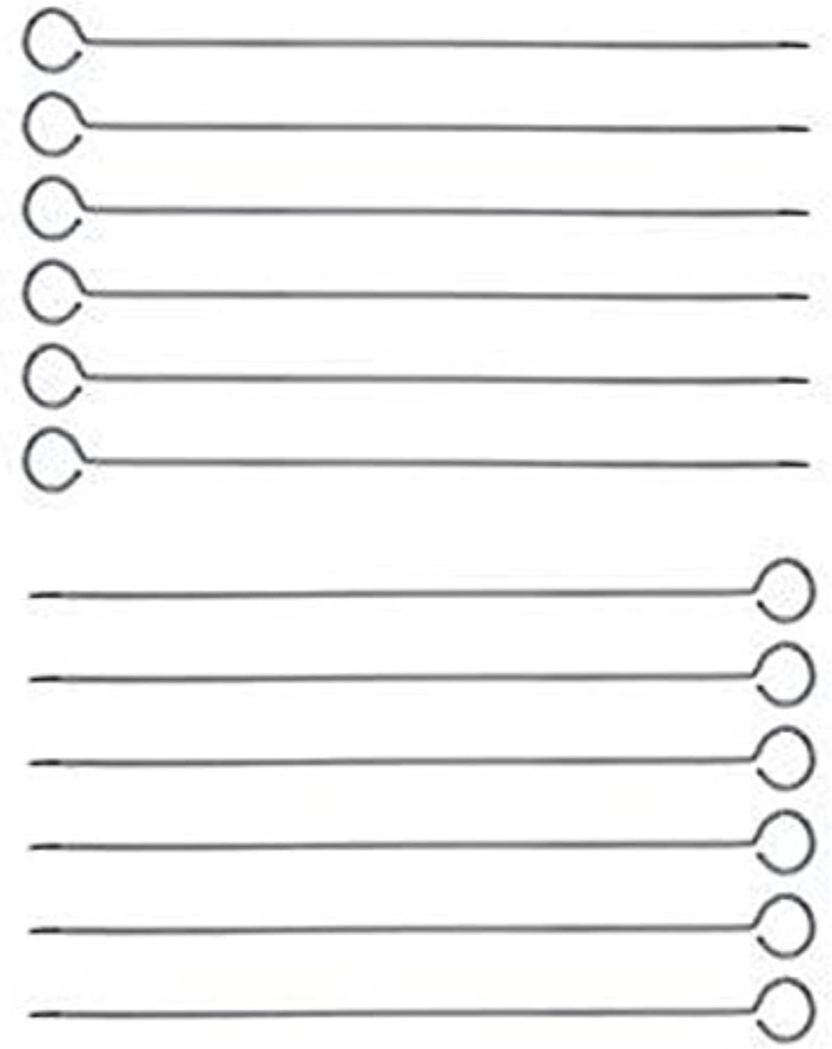 Brochetas acero inox 12" palos barbacoa set 12