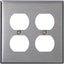 Placa pared receptáculo dúplex acero inox
