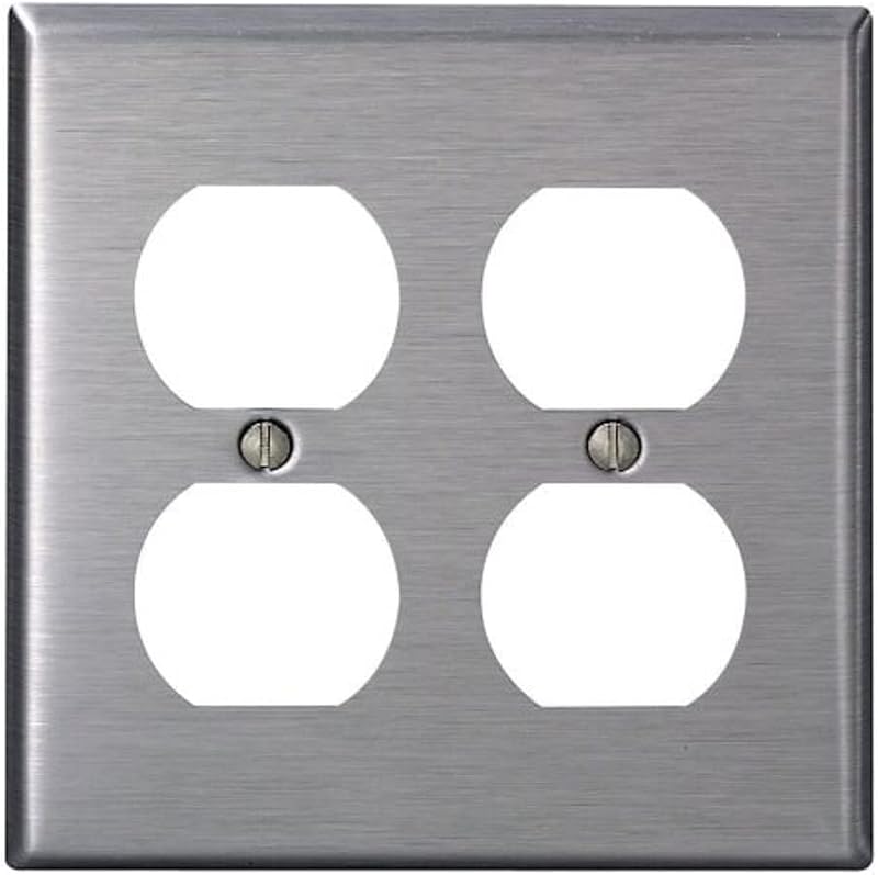 Placa pared receptáculo dúplex acero inox