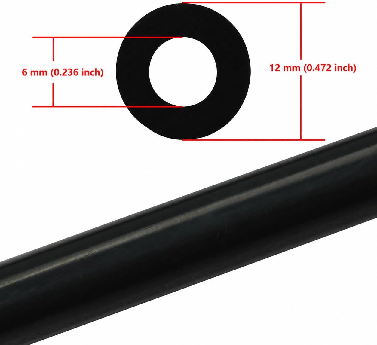 Manguera vacío silicona 10ft ID 1/4" negro 130PSI