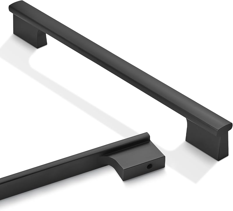 10 Tiradores Gabinete Negro Mate 7-1/2"