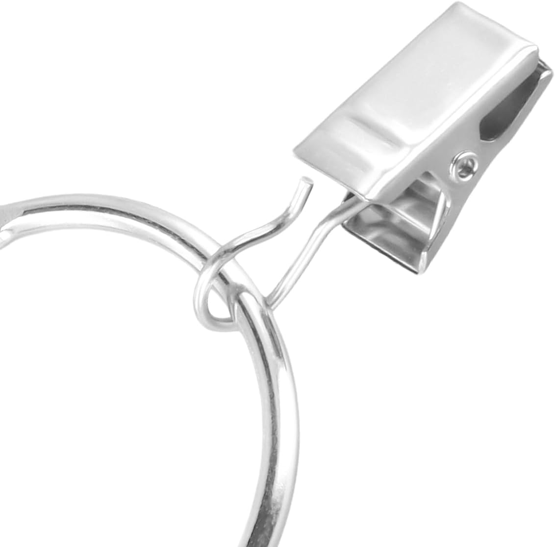 50 Anillos Cortina Plateados 2" con Clips para Dormitorio