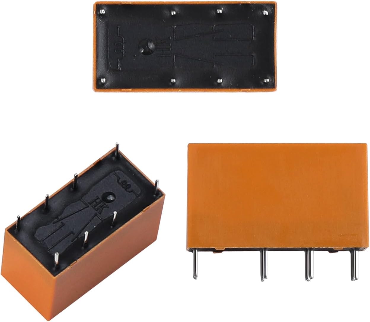 8 Pzas Relay Mini 5V DPDT 2NO 2NC Contacto Plata