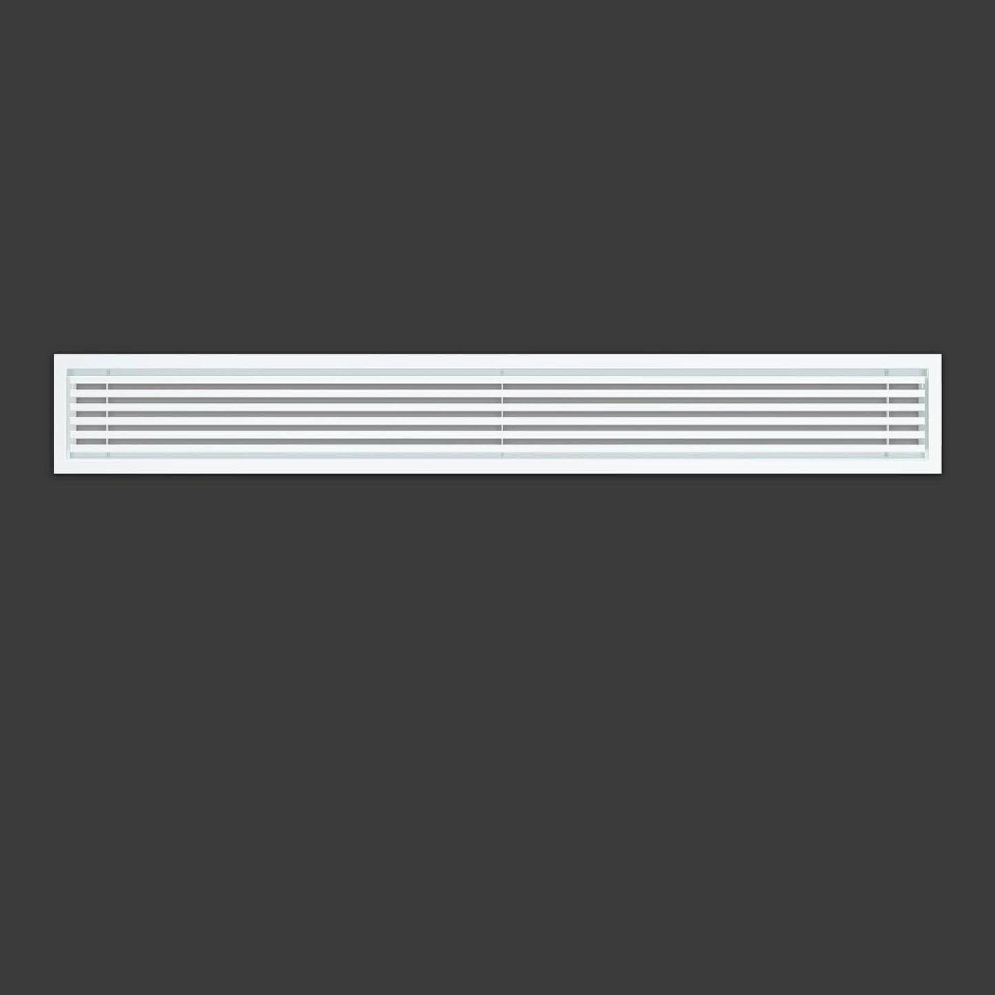 Rejilla aire barra lineal 28x4 pulg aluminio blanco
