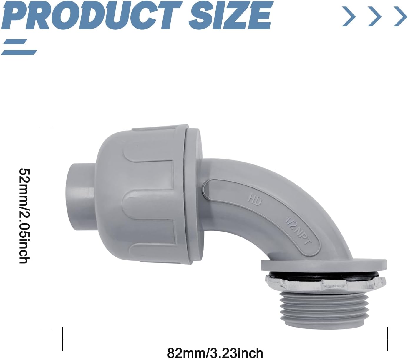 Conector hermético 1/2pulg conducto PVC 90grados 24pzas