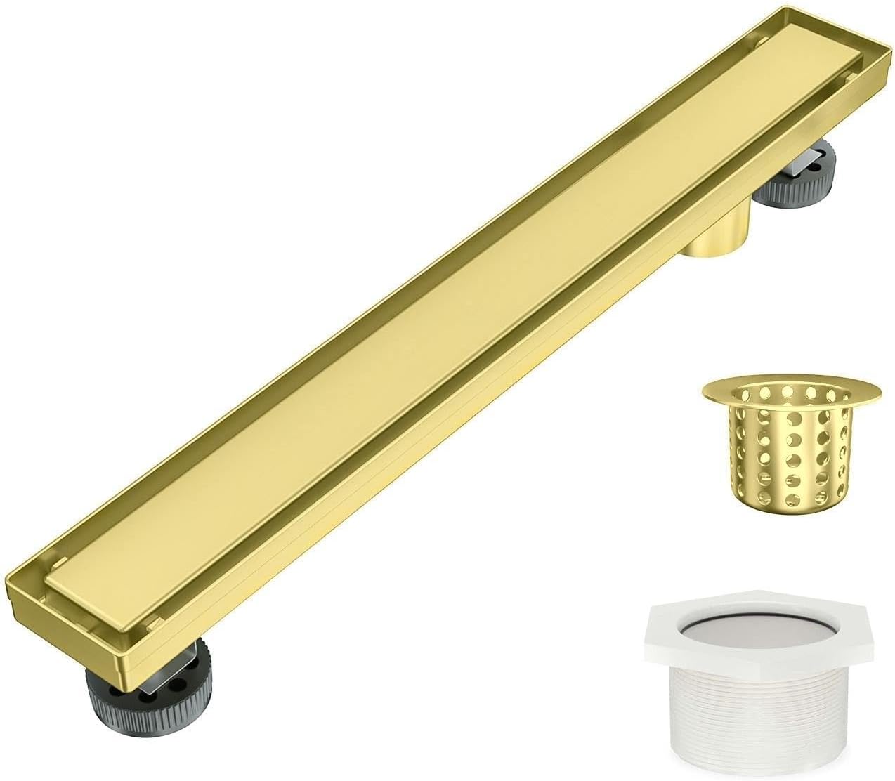 Desagüe ducha 36pulg acero inox color dorado lateral
