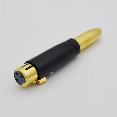 Adaptador XLR hembra a TRS 1/4 pulg chapado oro paquete 2 negro