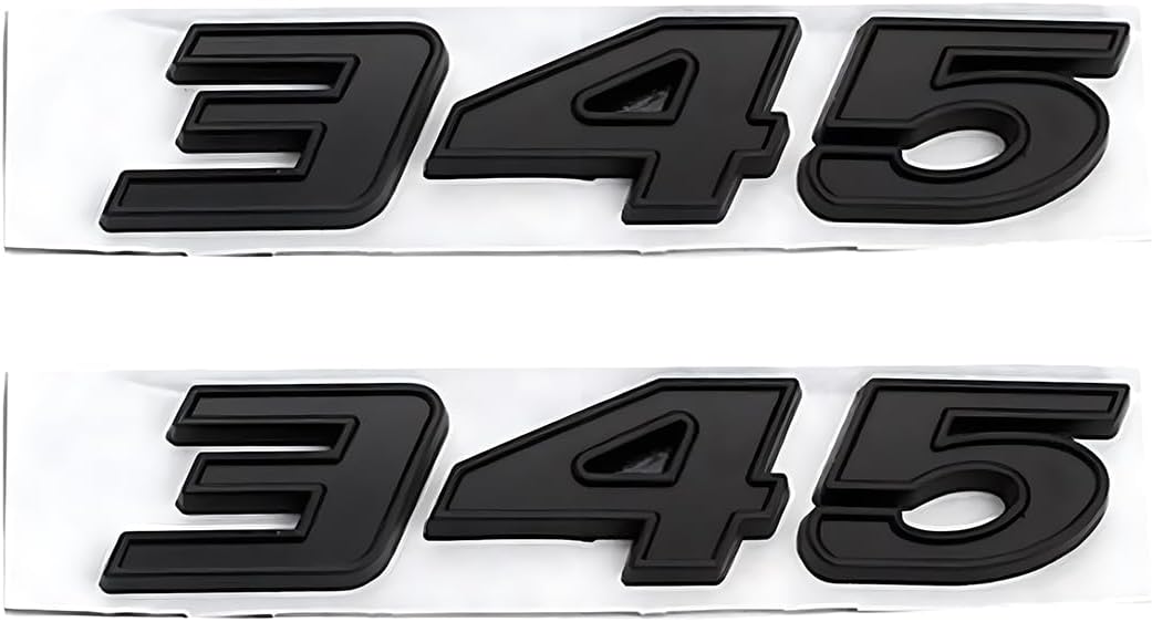 Set 345 Emblemas 3D Adhesivo Pasajero Conductor Negro Mate