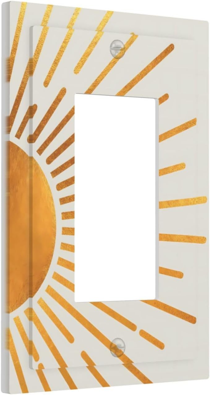 Cubierta interruptor luz solar bohemia dorada abstracta