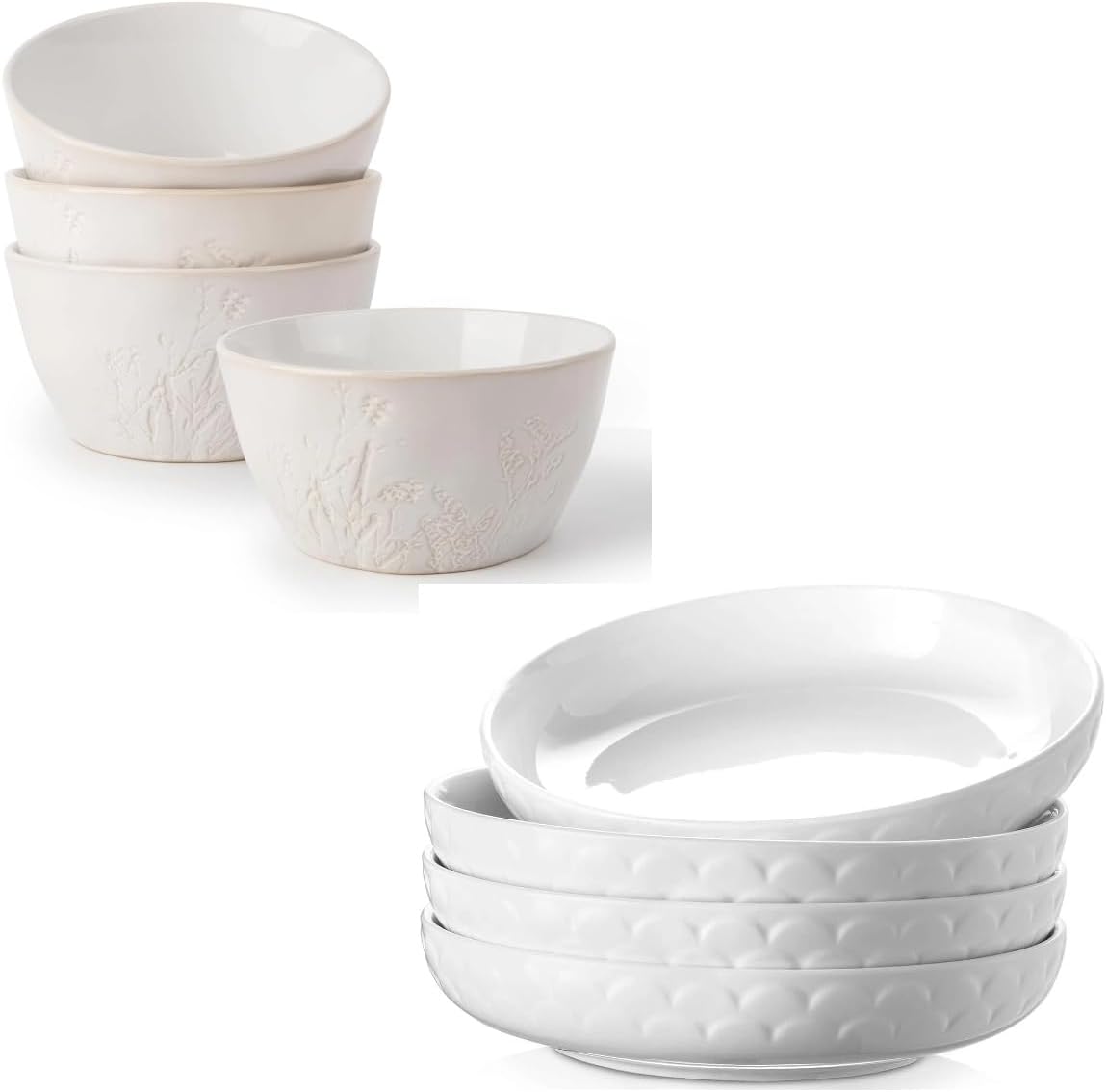 Set 4 Cuencos de Pasta y 4 Cuencos Sopa 32oz