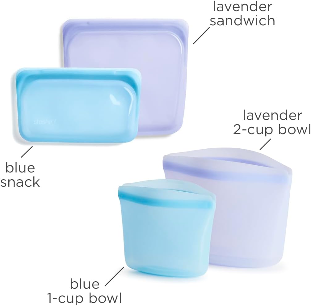 Bolsas silicona reutiliz. para alimentos 4 pzas multicolor